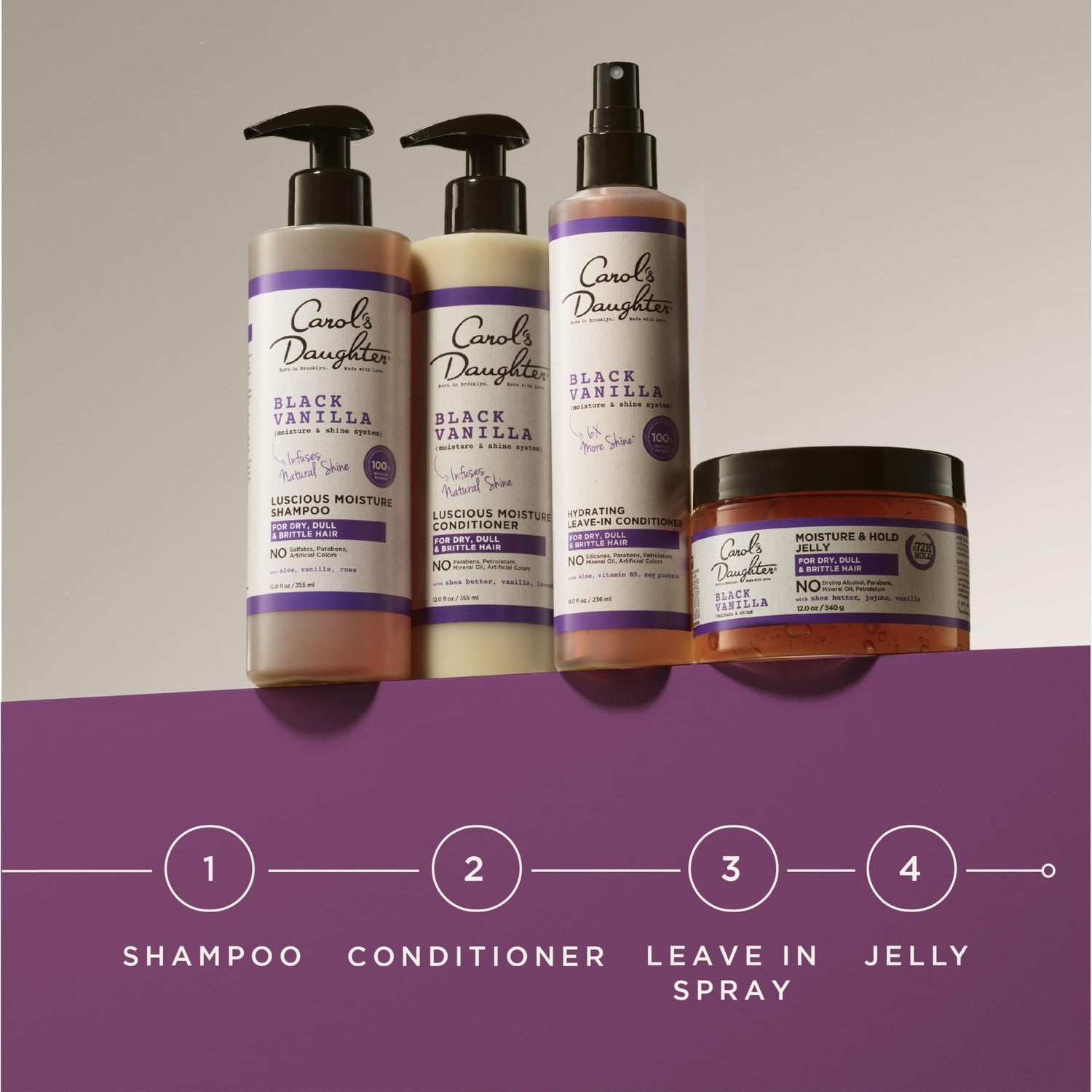 Carol's Daughter Black Vanilla Leave In Conditioner for Curly, Wavy or Natural Hair, Moisturizing Hair Care for Dry, Dull or Brittle Split Ends, 8 Fl Oz