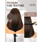 Premium Yaki Straight Layered U Part Wig featuring heat-resistant fibers, available to order online for natural looks.