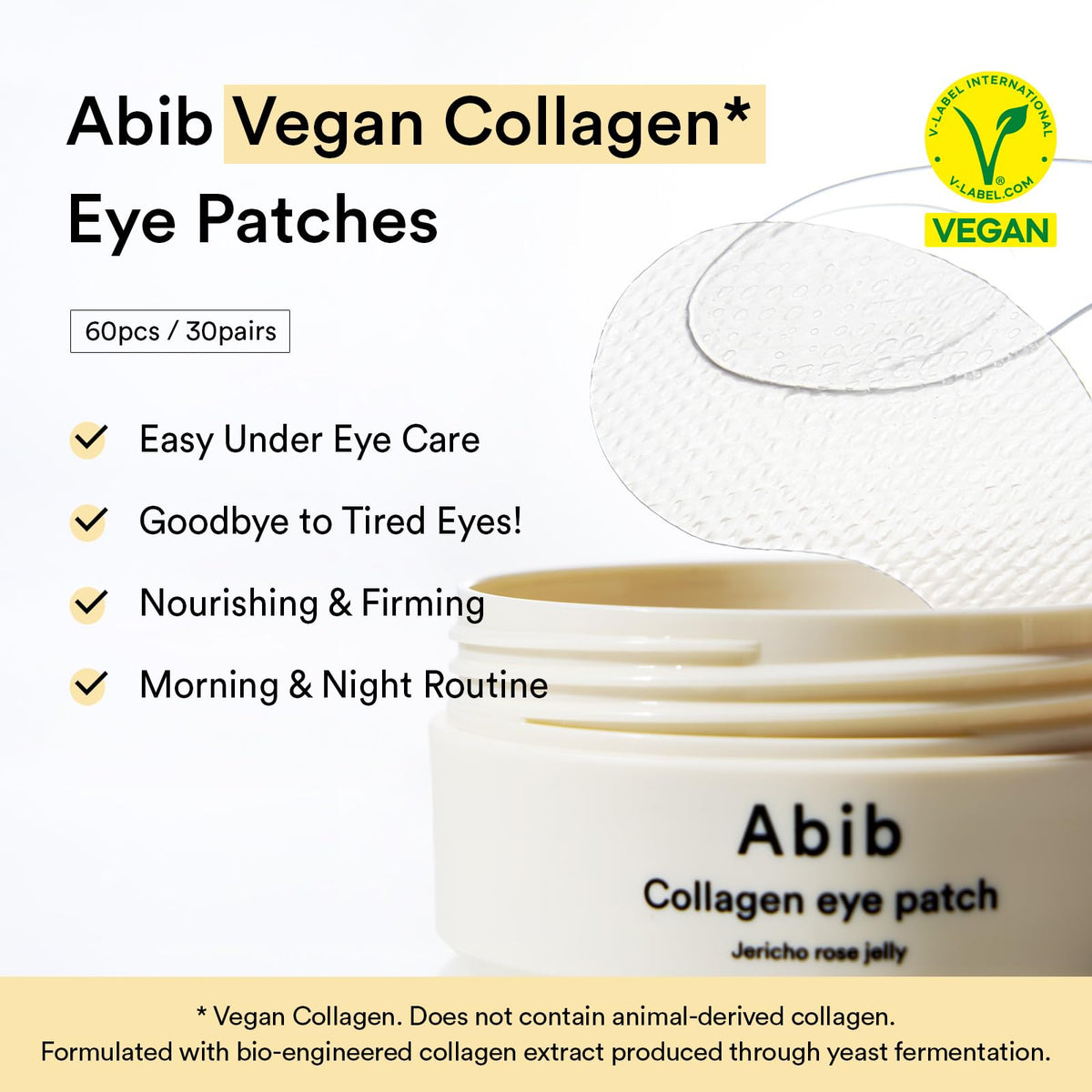 Abib Vegan Collagen Lip Mask in sleek packaging. Hydrates and firms lips for a smooth, glossy finish. Ideal for nightly use.