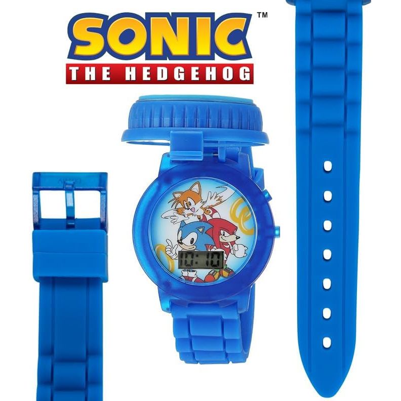 Official Accutime Sonic the Hedgehog watch featuring vibrant design, ideal for fans and collectors. Original packaging included.