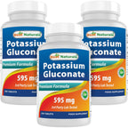 Best Naturals Potassium Gluconate 595 mg 250 Tablets (250 Count (Pack of 2))