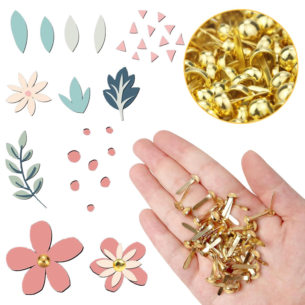 ADULLPONY Gold Brads Paper Fasteners are perfect for crafts and organization. Elevate your projects with Curat Cart's premium quality.