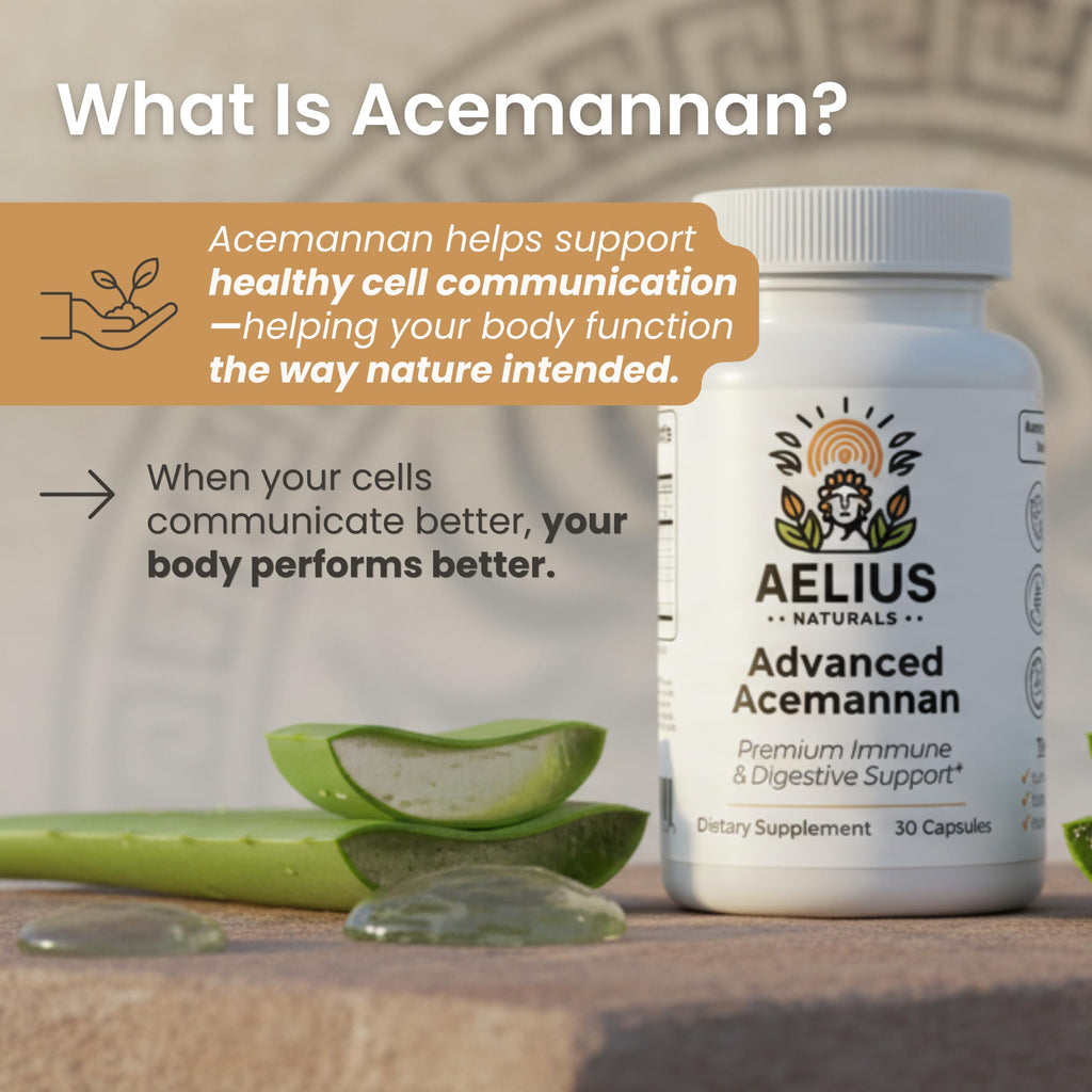 Discover Acemannan Aloe Vera Supplement, specially curated by Curat Cart for optimal immune support and healthy cell communication.