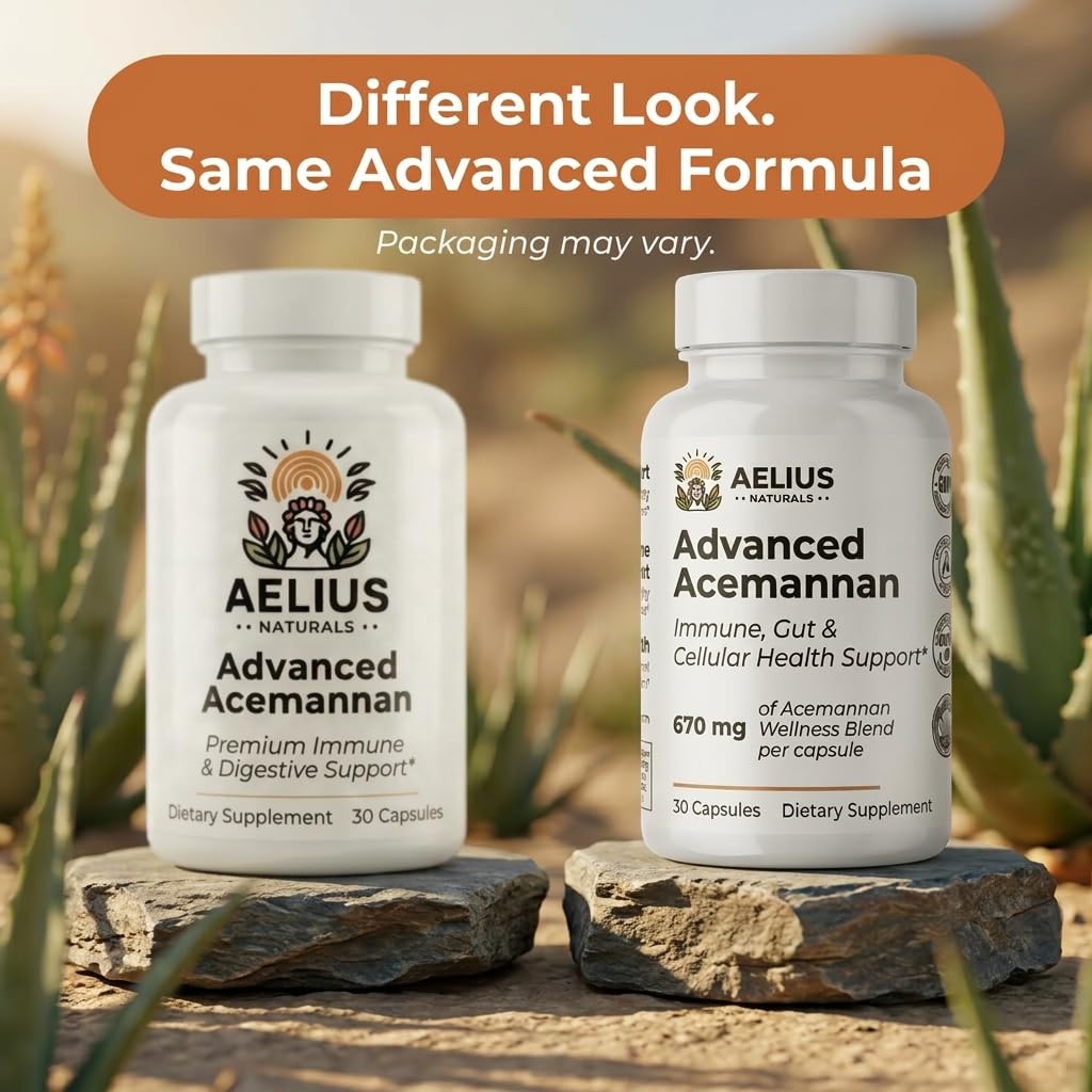 Acemannan Aloe Vera Supplement by Aelius Naturals offers premium immune, gut, and cellular health support. 100% Authentic, available in India at Curat Cart.