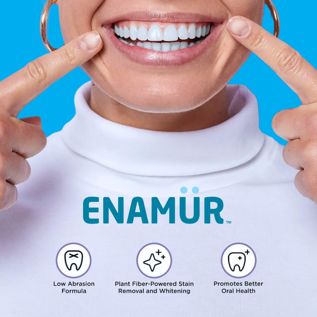 Premium imported Plaque & Stain Removal by ENAMÜR enhances oral health with plant fiber-powered whitening. Available at Curat Cart.