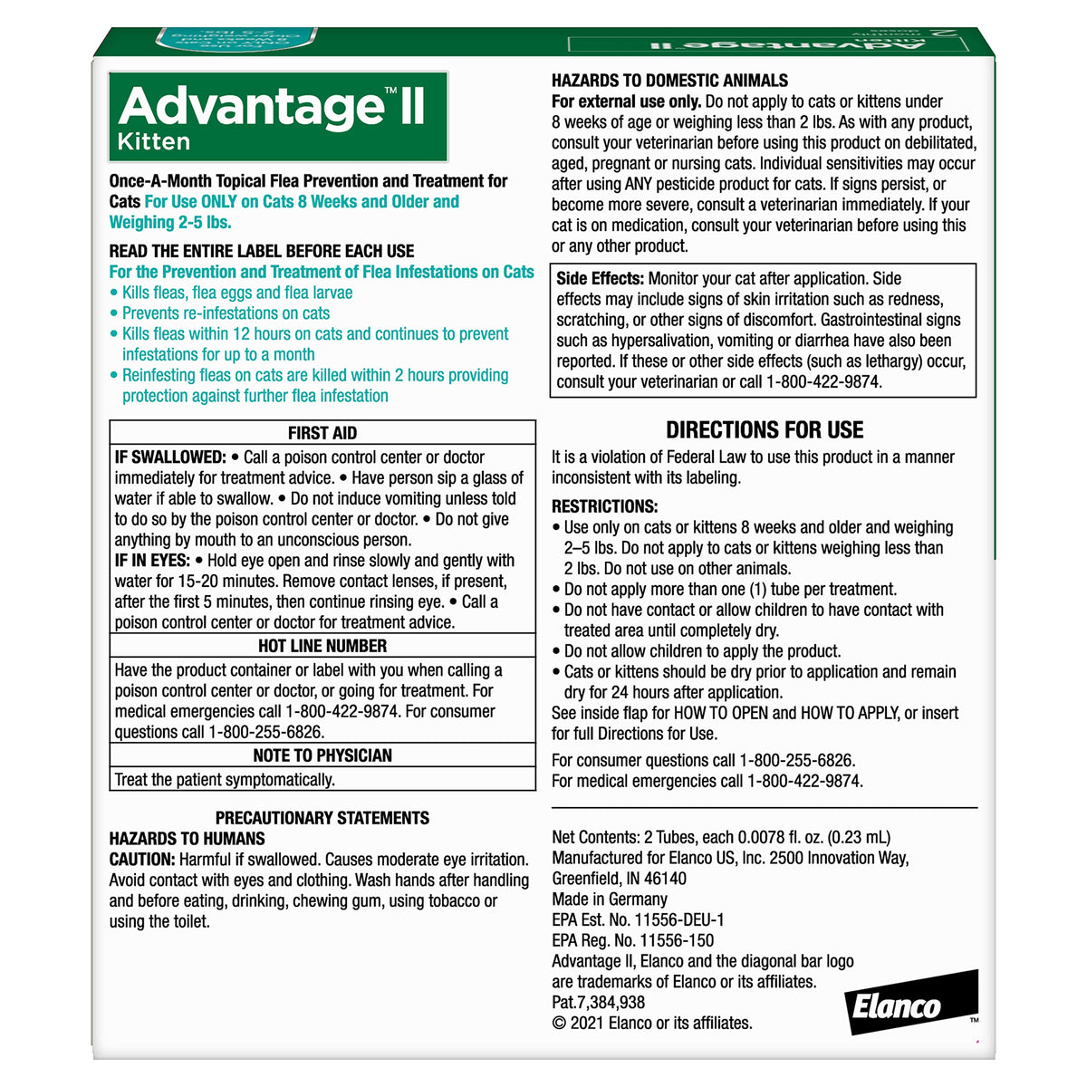 Advantage II Kitten Flea Treatment offers effective protection for cats over 8 weeks old. 100% Authentic and available at Curat Cart.