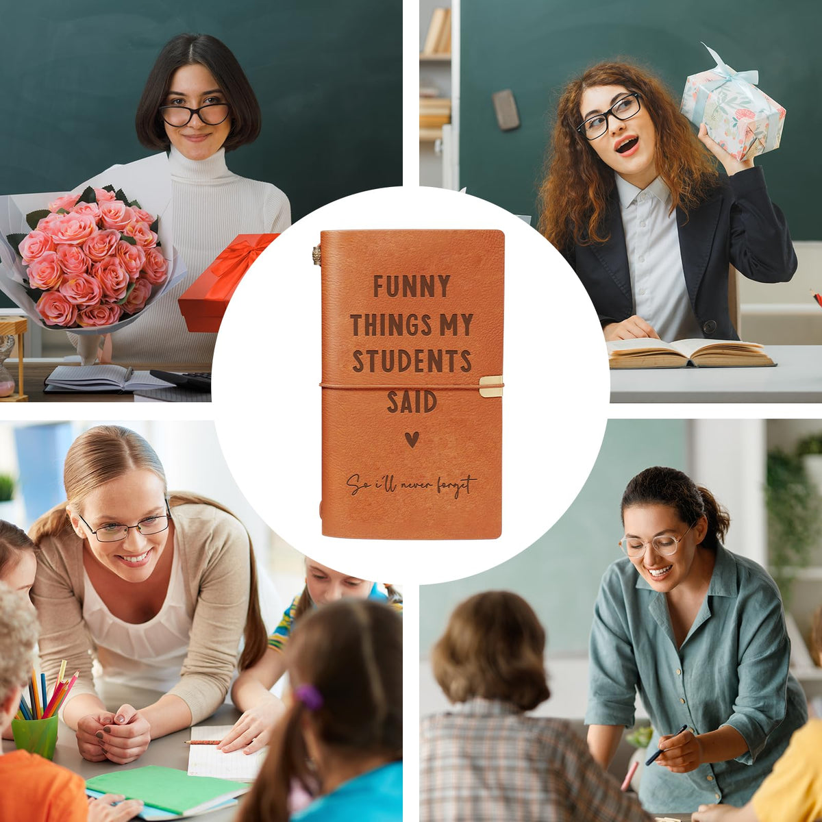 Funny Things My Students Said Notebook featuring high-quality finish, perfect for capturing memorable classroom moments. Available at Curat Cart.