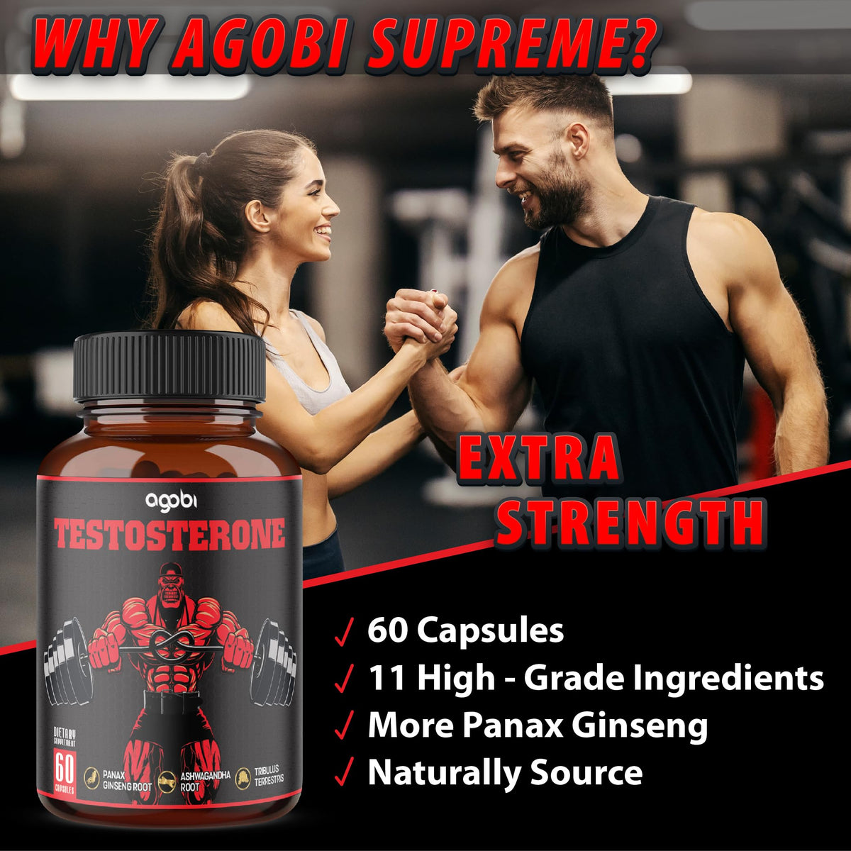 Boost your vitality with agobi Testosterone Supplement for Men, featuring 60 capsules of premium ingredients. Perfect for daily use. Available at Curat Cart.