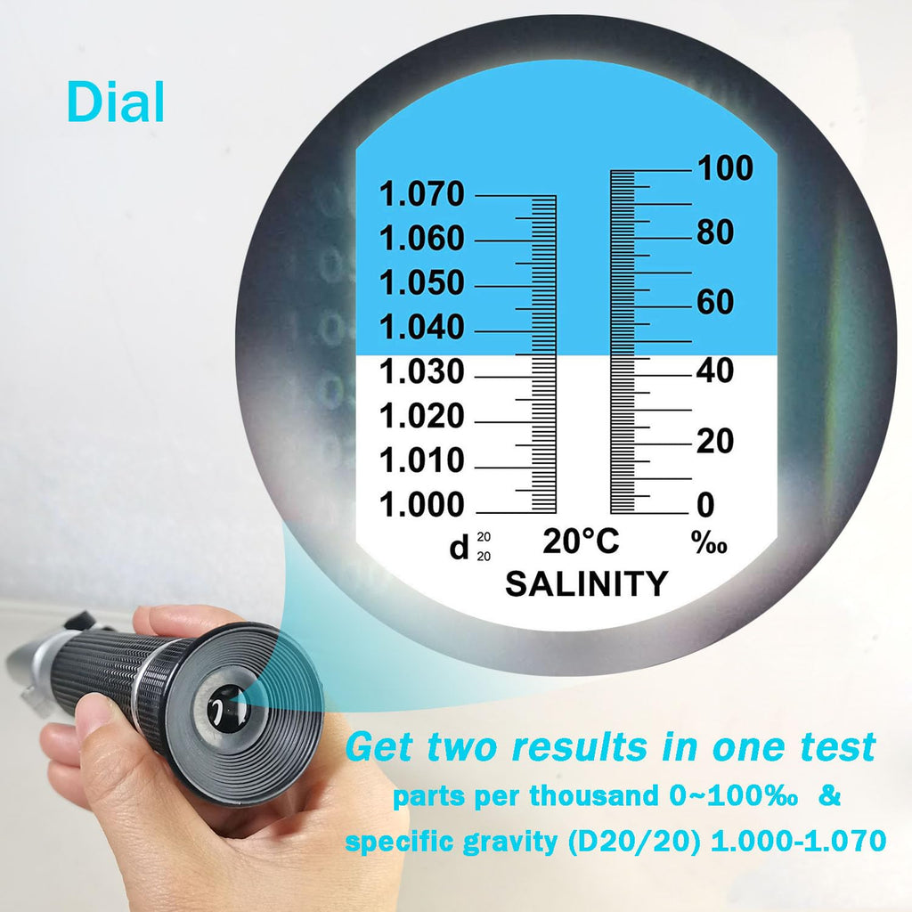 Discover the exclusive Agriculture Solutions Salinity Refractometer, measuring salinity and specific gravity efficiently. Specially curated by Curat Cart.