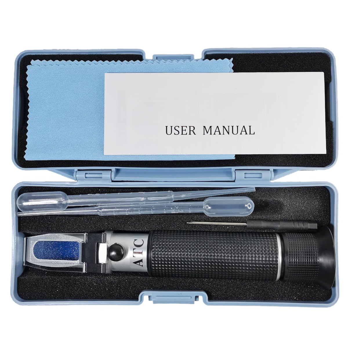 Agriculture Solutions Salinity Refractometer in a sleek case, includes user manual. 100% Authentic, available at Curat Cart in India.