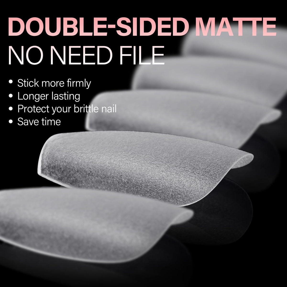AILLSA's 450PCS double-sided matte almond nail tips offer firm adhesion and protection for longer-lasting, beautiful nails.