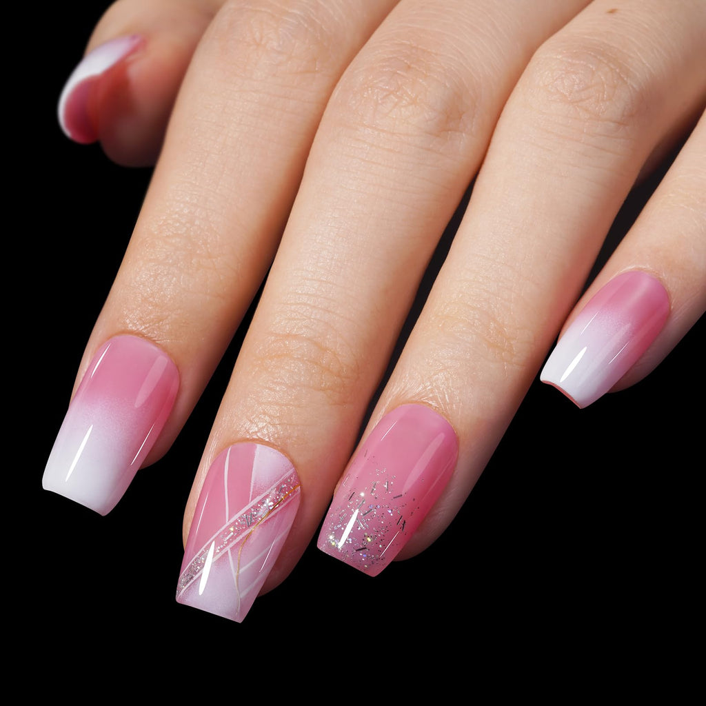 AILLSA Short Almond Nail Tips in a 450PCS set, featuring stylish designs ideal for DIY nail art and professional use.