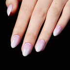 AILLSA Short Almond Nail Tips 450PCS in a stylish display, featuring a beautiful ombre design with sparkle, 100% authentic.