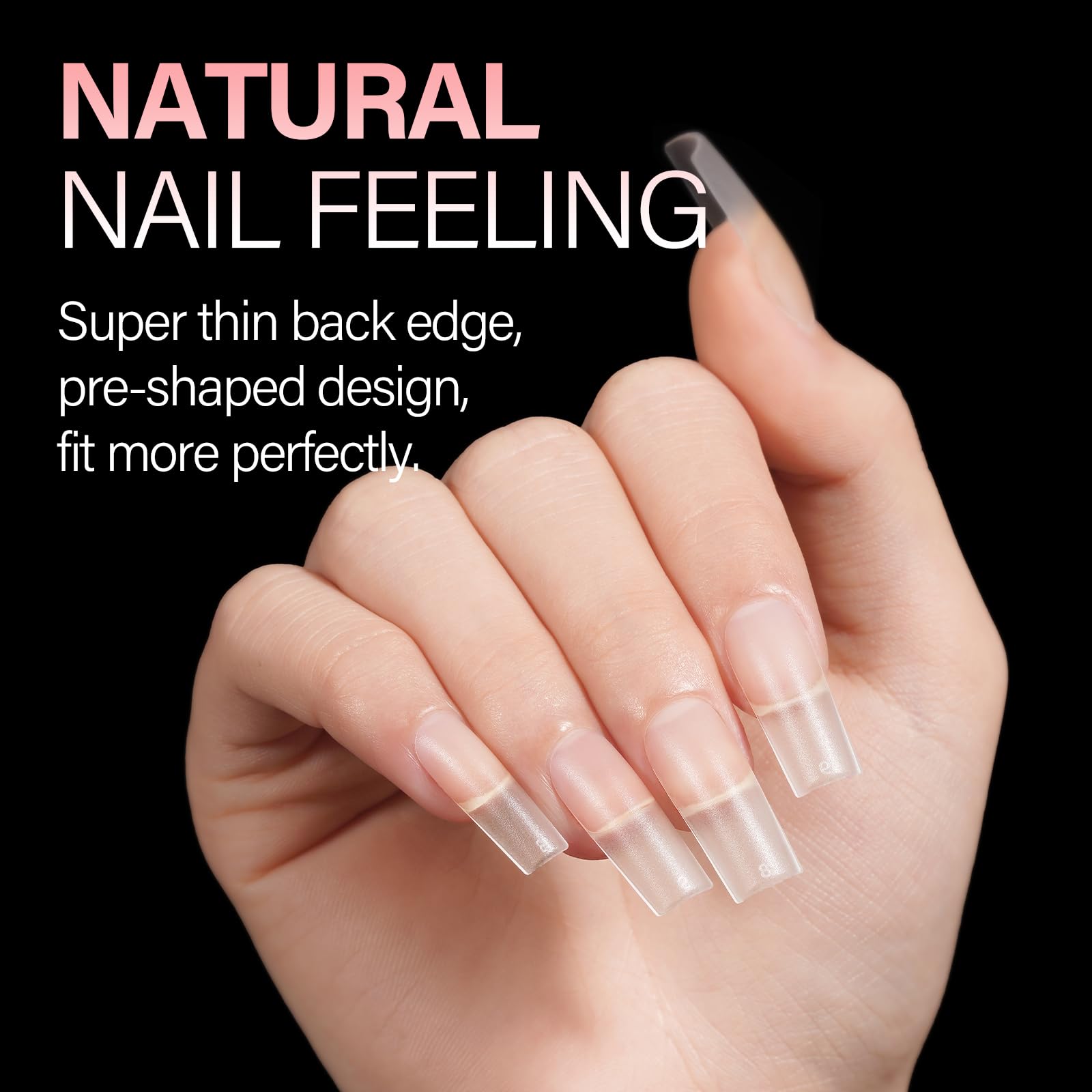 AILLSA 450PCS Short Almond Nail Tips provide a natural feel with a super thin back edge for perfect fit and easy application.