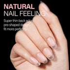 AILLSA Short Almond Nail Tips provide a natural feel with super thin edges and a pre-shaped design for a perfect fit.