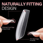 AILLSA Short Almond Nail Tips 450PCS offer a naturally fitting design with a thickened front for durability and a thin back for comfort.