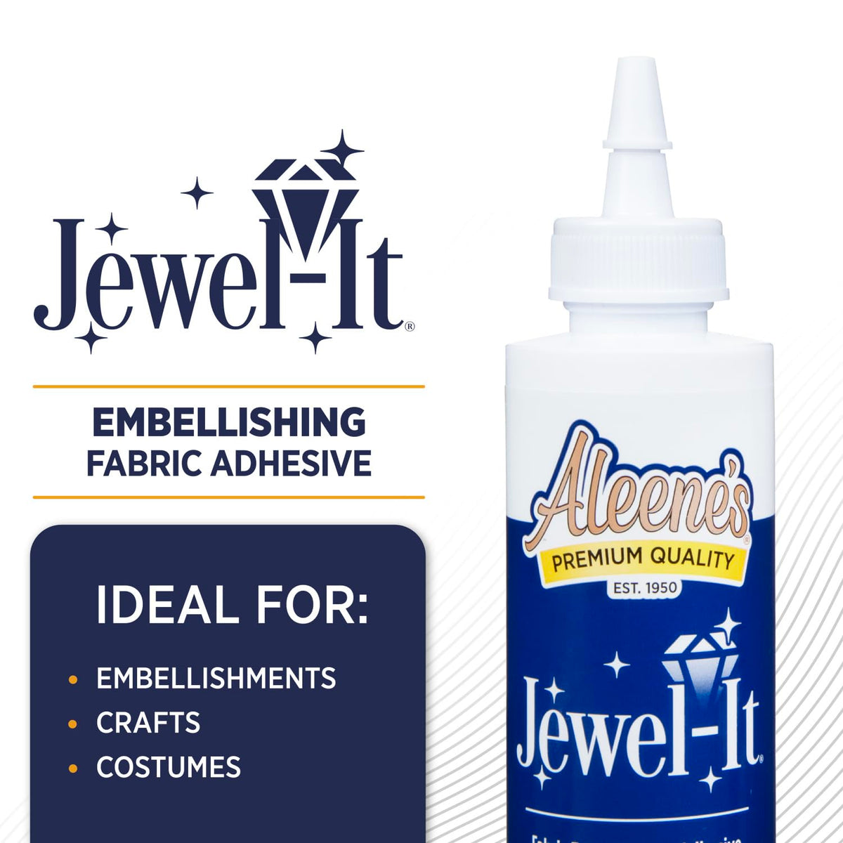 Discover Aleene's Jewel-It Embellishing Glue, exclusively at Curat Cart, perfect for embellishments, crafts, and costumes.
