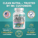 Calcium Magnesium Zinc Supplement in high-quality packaging by Clean Nutra, trusted by over 1 million customers. Available at Curat Cart.