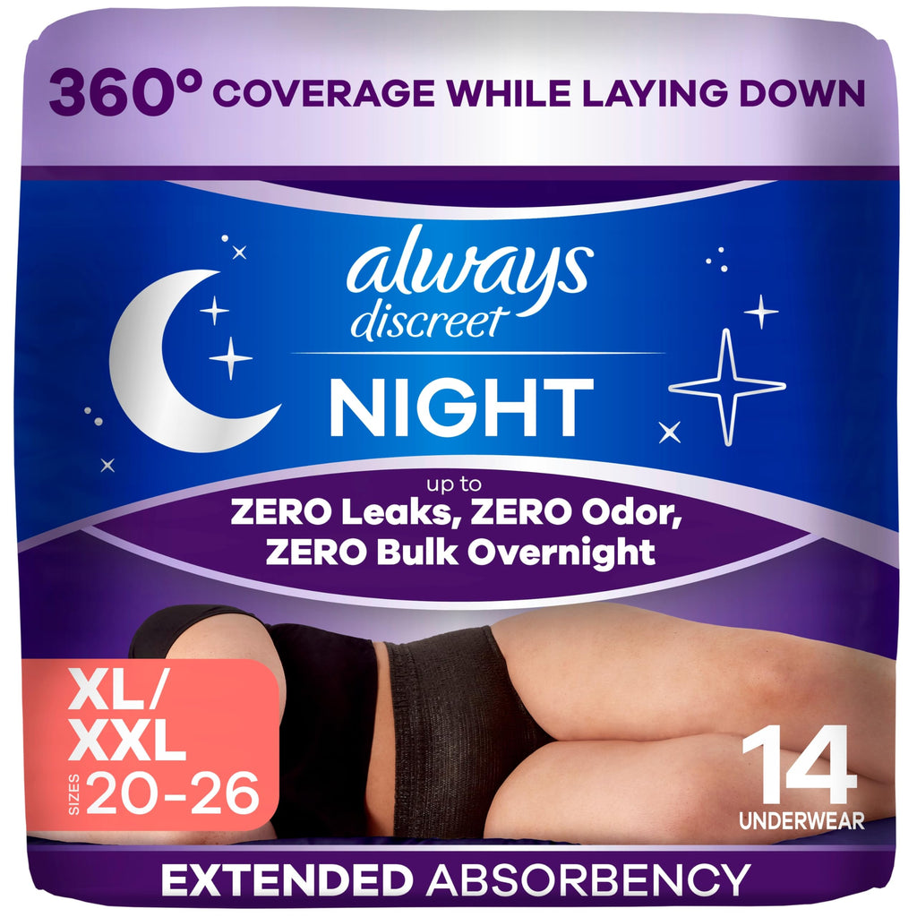 Always Discreet Night Adult Diapers offer premium import quality with 360° coverage, ensuring zero leaks and odor overnight. Available at Curat Cart.