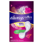 Always Radiant Daily Liners, premium imported choice, offer 100% odor-free protection. Available at Curat Cart.