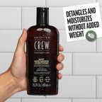 Hand holding American Crew Men's Daily Moisturizing Conditioner. Available online for easy ordering and delivery.