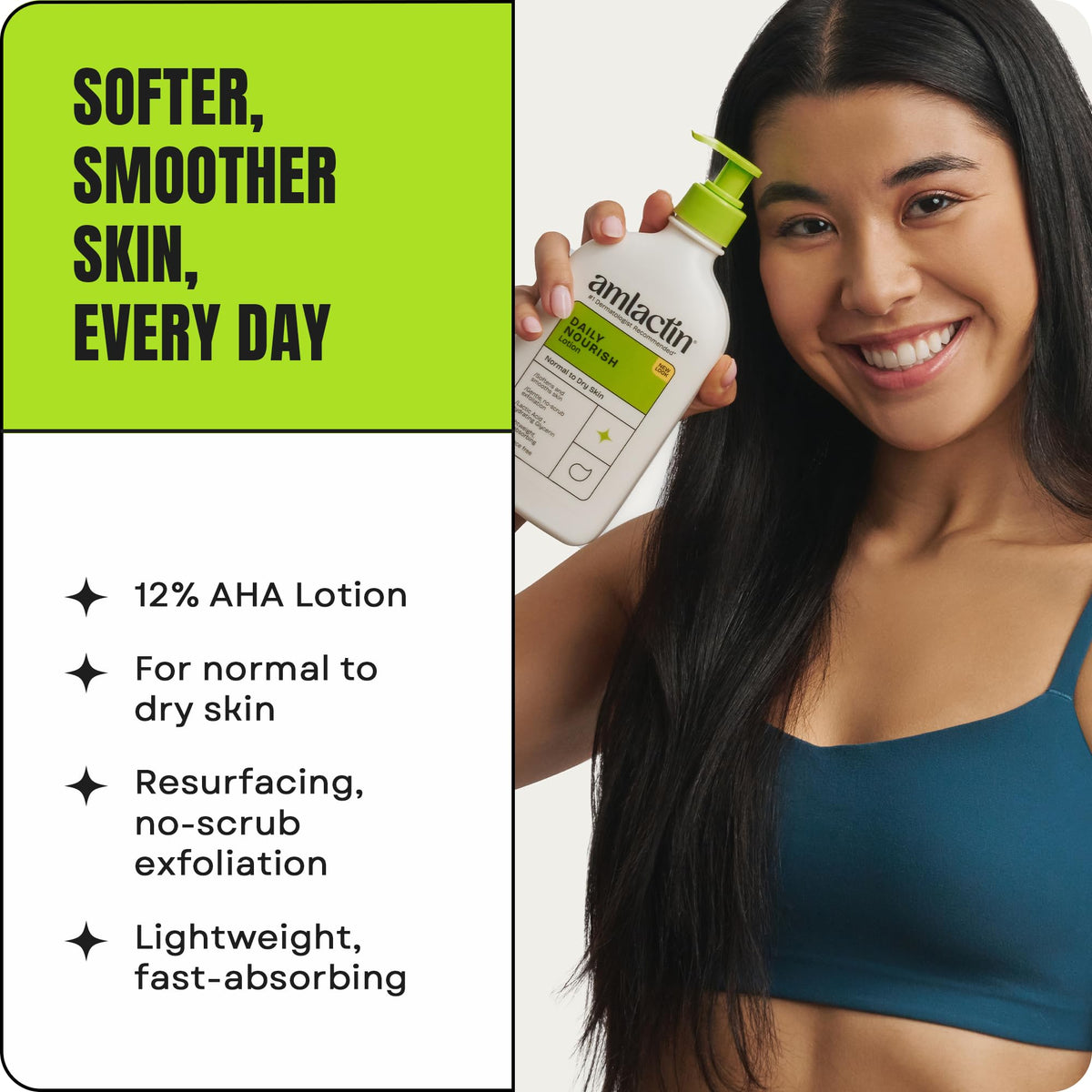 Premium imported AmLactin Daily Nourish Body Lotion for soft, smooth skin. Ideal for normal to dry skin types.