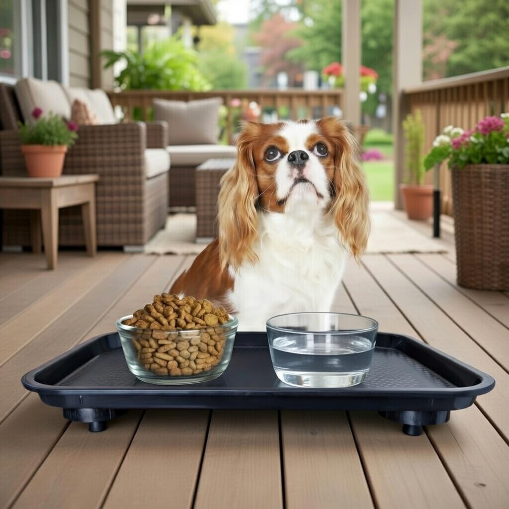 Ant Proof Pet Food Tray from Curat Cart, designed to keep food safe and clean for your pet. Specially curated for discerning pet owners.