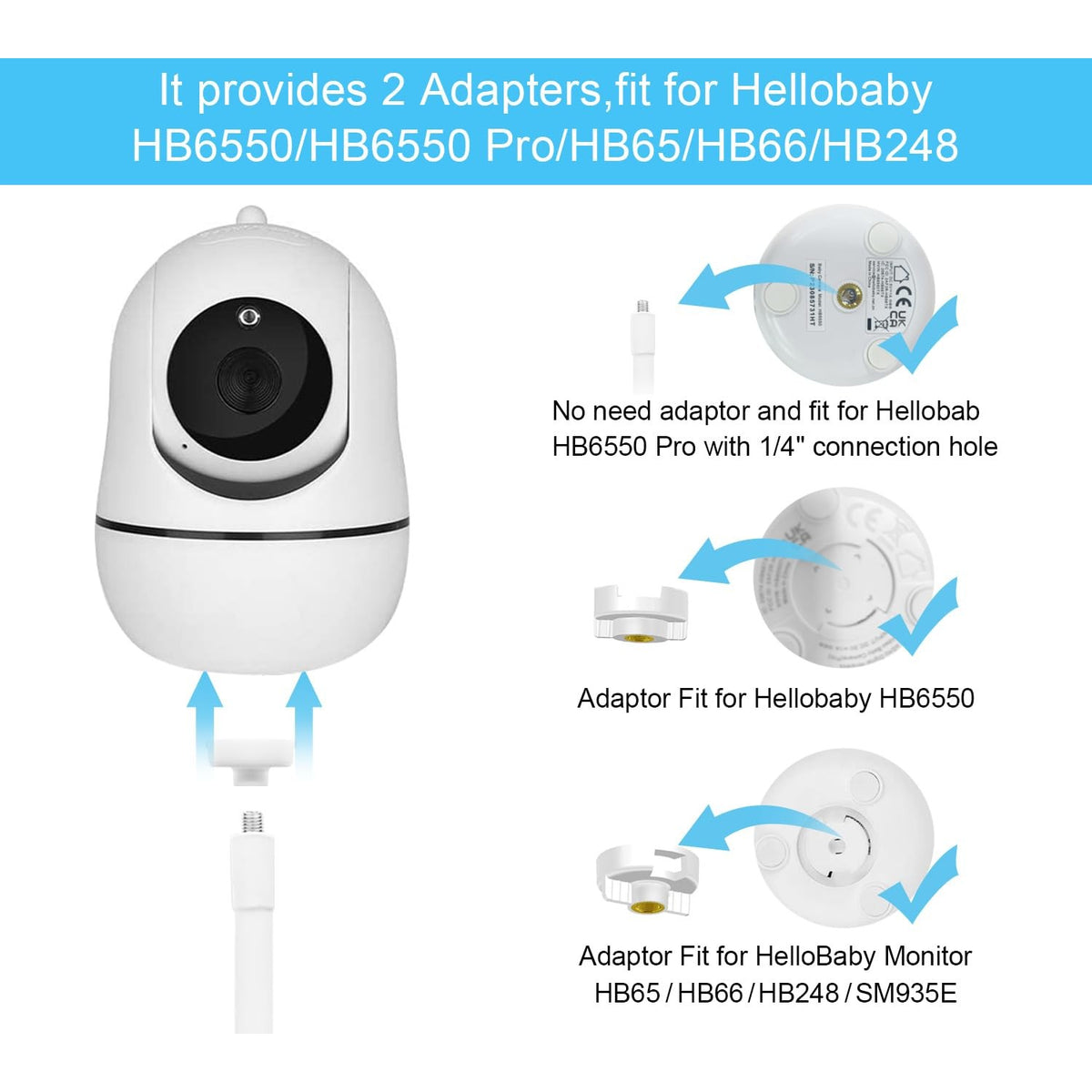 High-quality Adjustable Height Baby Monitor Stand compatible with HelloBaby models, featuring premium packaging from Curat Cart.