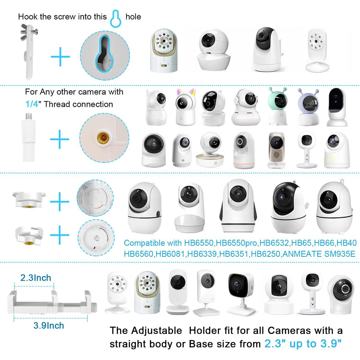 Versatile Adjustable Height Baby Monitor Stand compatible with various cameras, 100% Authentic at Curat Cart. Available in India.