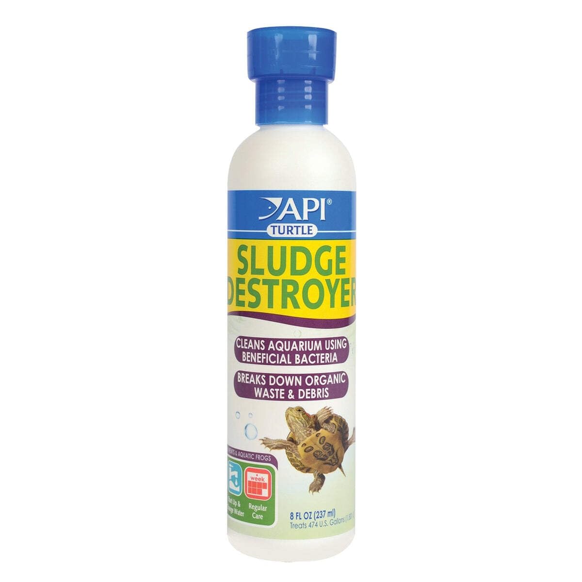 Premium imported API Turtle Sludge Destroyer effectively cleans aquariums using beneficial bacteria. Available at Curat Cart.