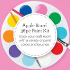 Apple Barrel Acrylic Craft Paint Kit offers 36 vibrant colors and brushes, 100% authentic and available at Curat Cart in India.