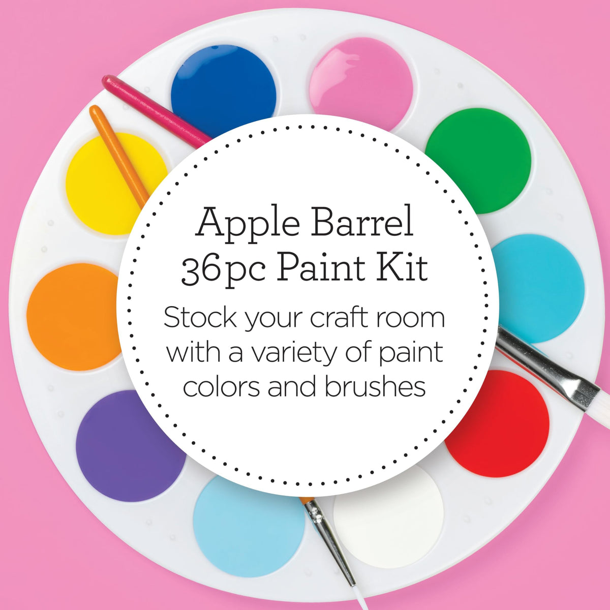 Apple Barrel Acrylic Craft Paint Kit offers 36 vibrant colors and brushes, 100% authentic and available at Curat Cart in India.