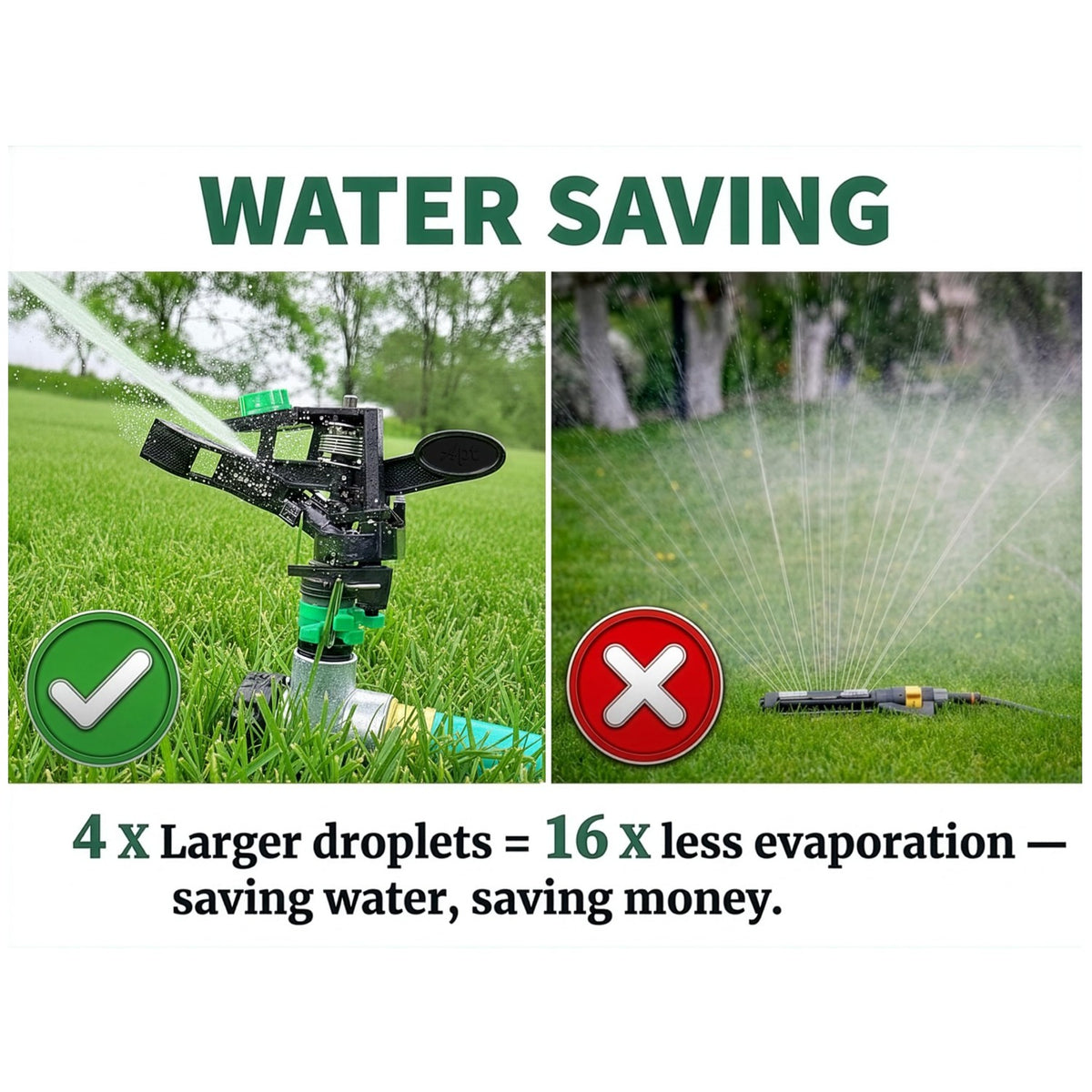 APT Sprinklers for Lawn Garden demonstrate water-saving efficiency, featuring official packaging for quality assurance at Curat Cart.