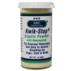 ARC Laboratories Kwik-Stop Styptic Powder, a premium import for controlling bleeding in pets, available at Curat Cart.