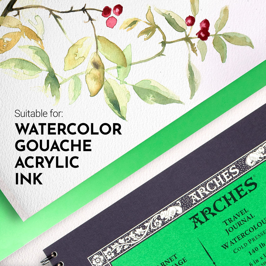 Arches Aquarelle Travel Pad in official packaging, ideal for watercolor, gouache, and acrylic ink. Available at Curat Cart.