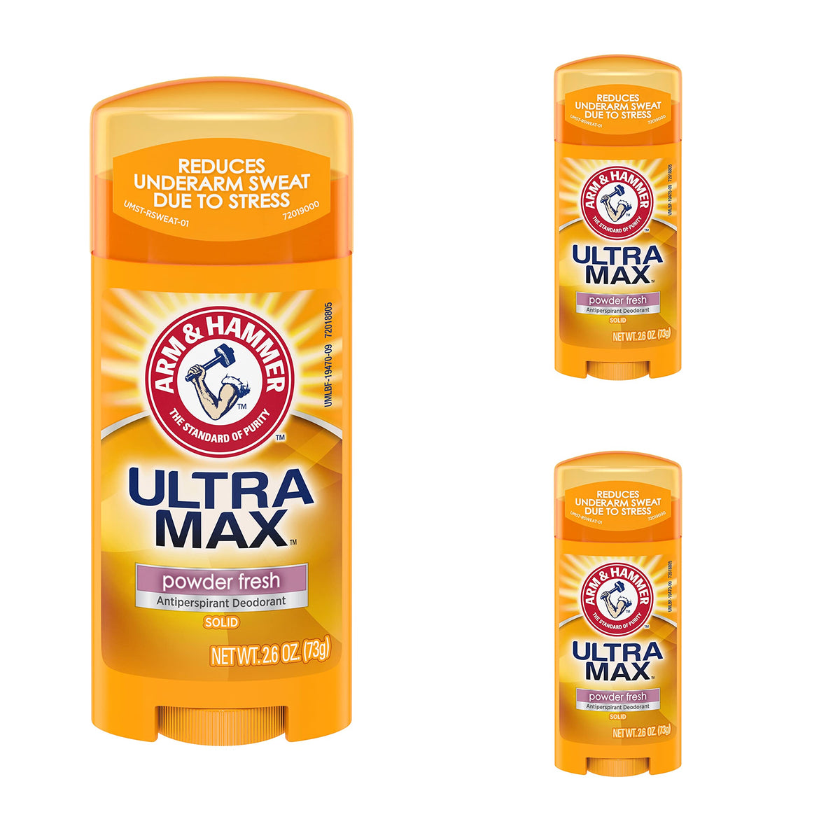 Arm & Hammer Deodorant Ultra Powder Fresh, a premium import, offers superior sweat protection. Available at Curat Cart.