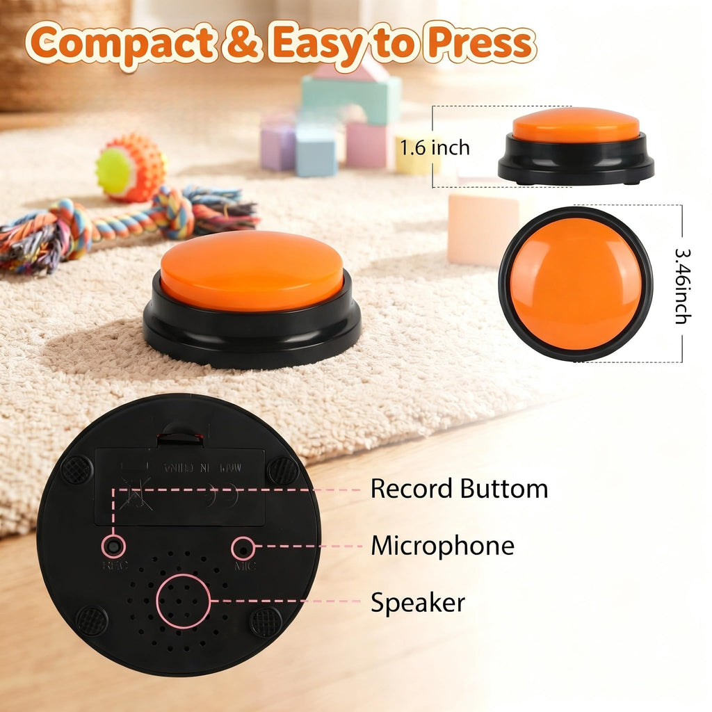 Voice Recording Button for Dogs, 100% Authentic and available in India at Curat Cart. Compact and easy to press for pet communication.