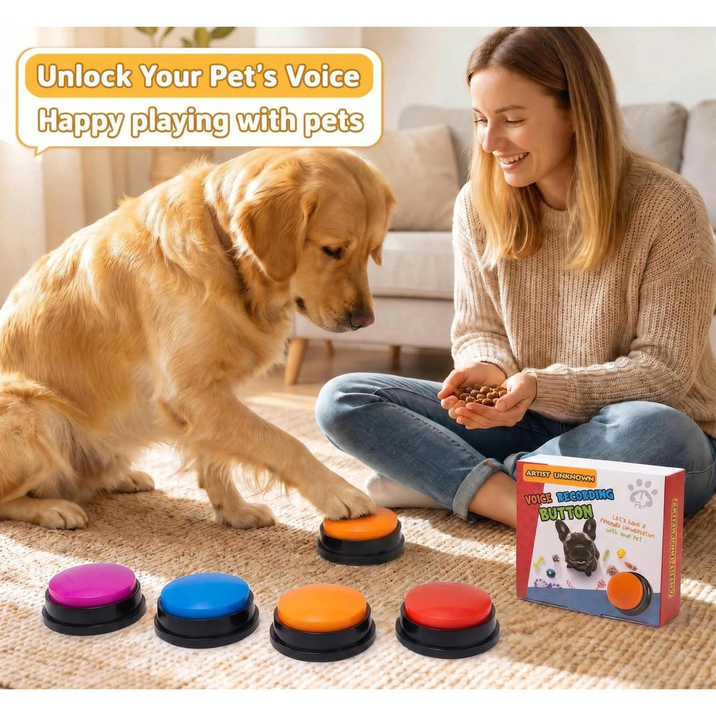 Discover the Voice Recording Button for Dogs, specially curated by Curat Cart, enhancing pet interaction and communication.