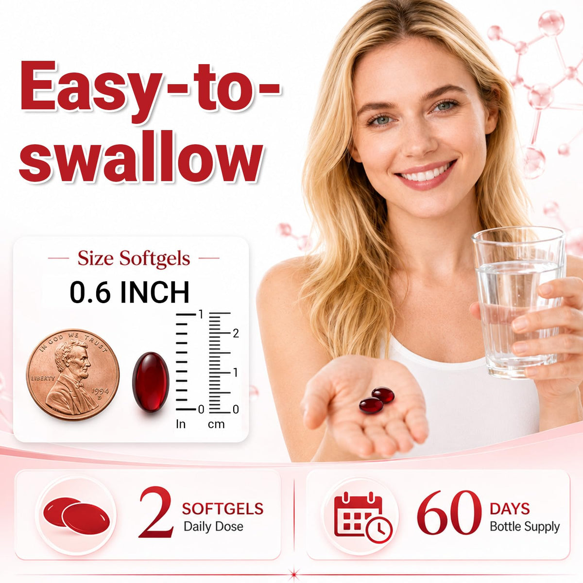 Astaxanthin with MCT Oil softgels, 100% Authentic, easy-to-swallow, available at Curat Cart, India. 60 days supply.