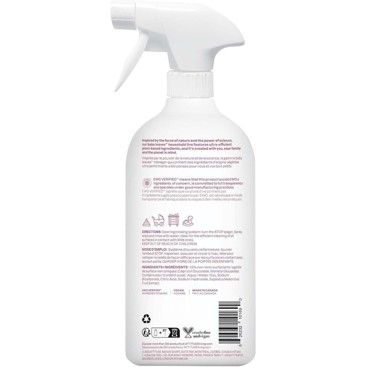 ATTITUDE Toy Cleaner Spray ensures safe, effective cleaning for toys. 100% Authentic, available at Curat Cart in India.