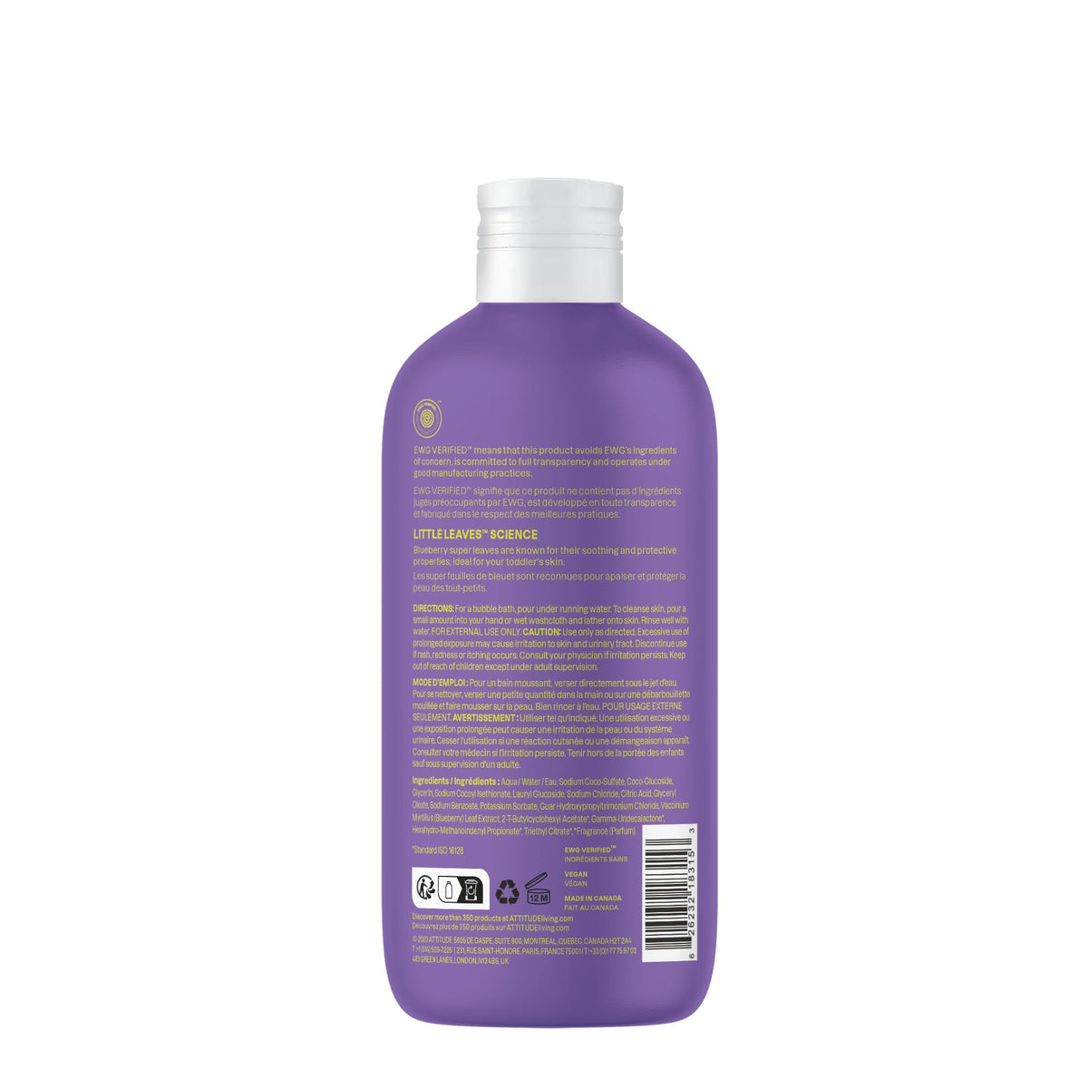 Attitude Bubble Wash for Kids, EWG Verified. Safe, natural ingredients for playful bath time. Trusted by CuratCart.
