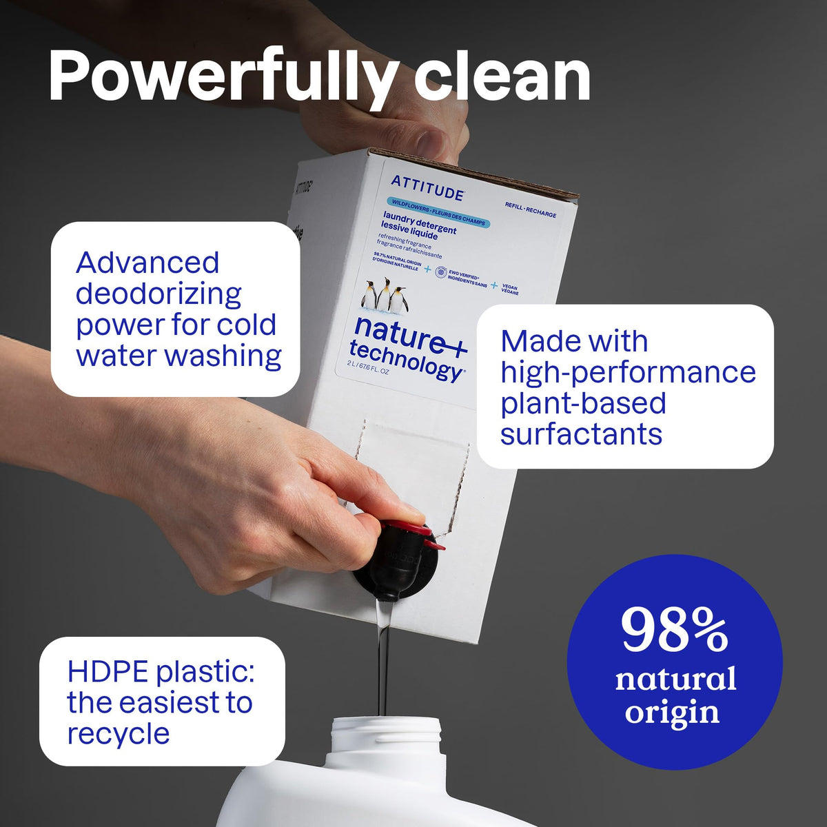 ATTITUDE Liquid Laundry Detergent offers advanced deodorizing power and is made with high-performance plant-based surfactants. Available at Curat Cart.