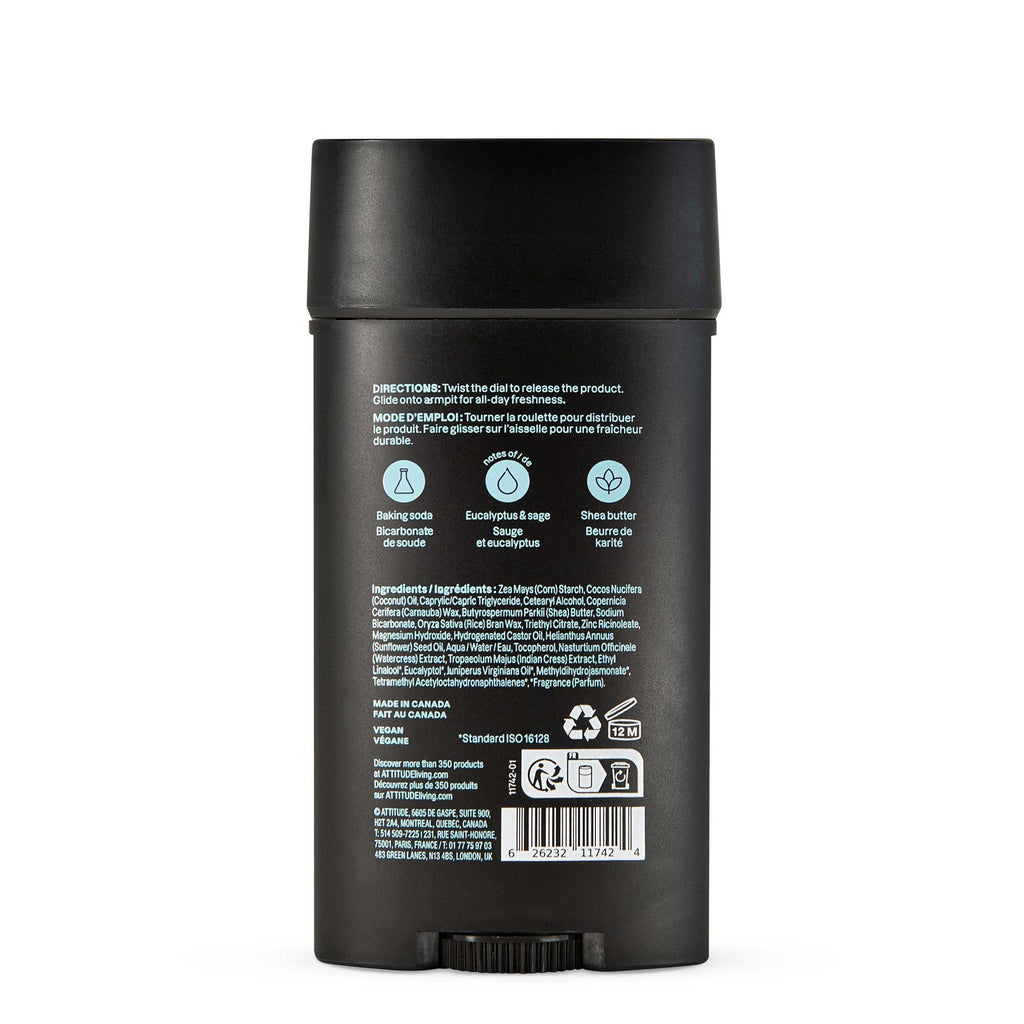 Premium imported Attitude deodorant featuring patchouli and bourbon scents, vegan and eco-friendly formula.