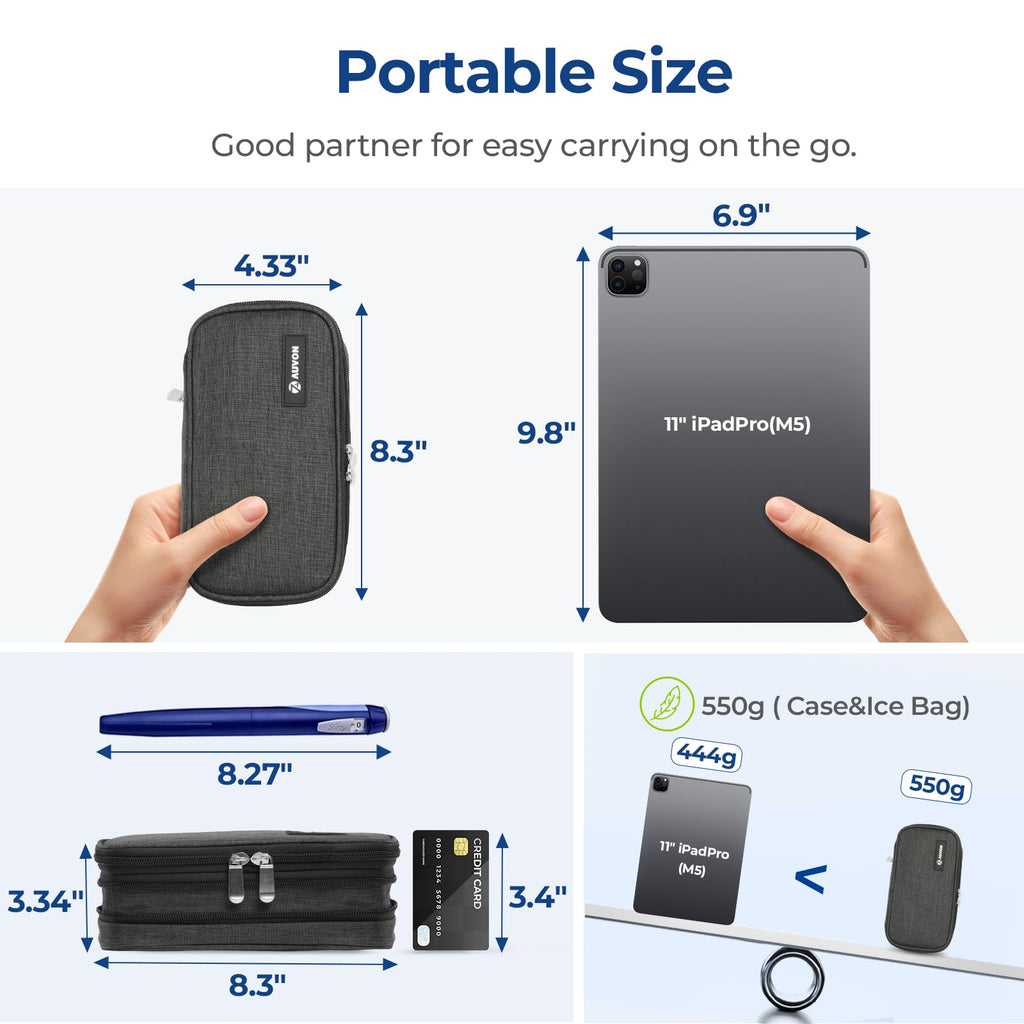 AUVON Insulin Cooler Travel Case showcases portable design, perfect for easy carrying. 100% Authentic, available at Curat Cart.