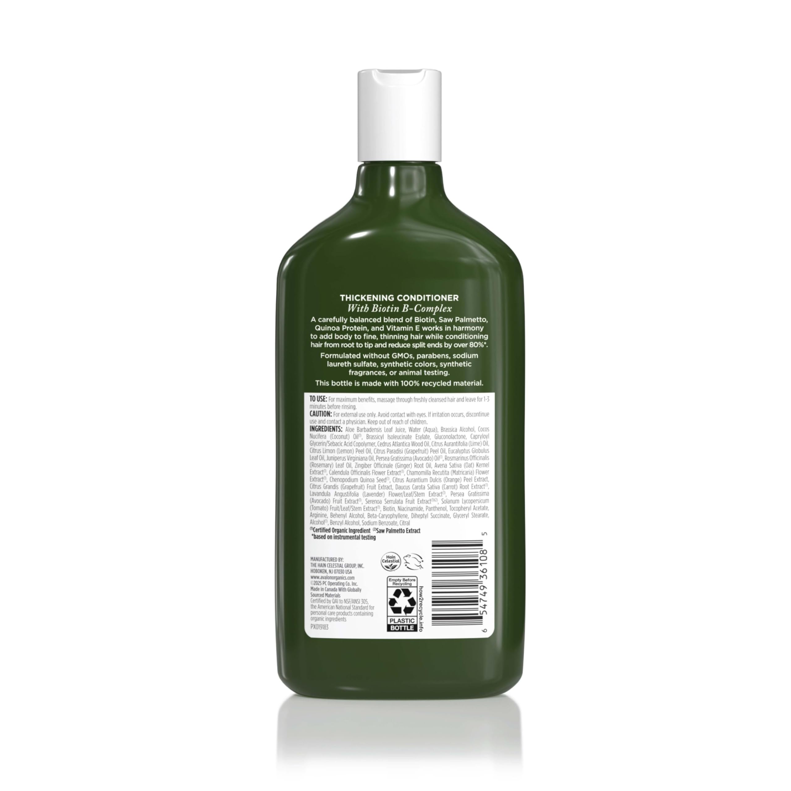 Avalon Organics Therapy Thickening Conditioner in green bottle, featuring a cruelty-free formula. Verified by CuratCart for trust.
