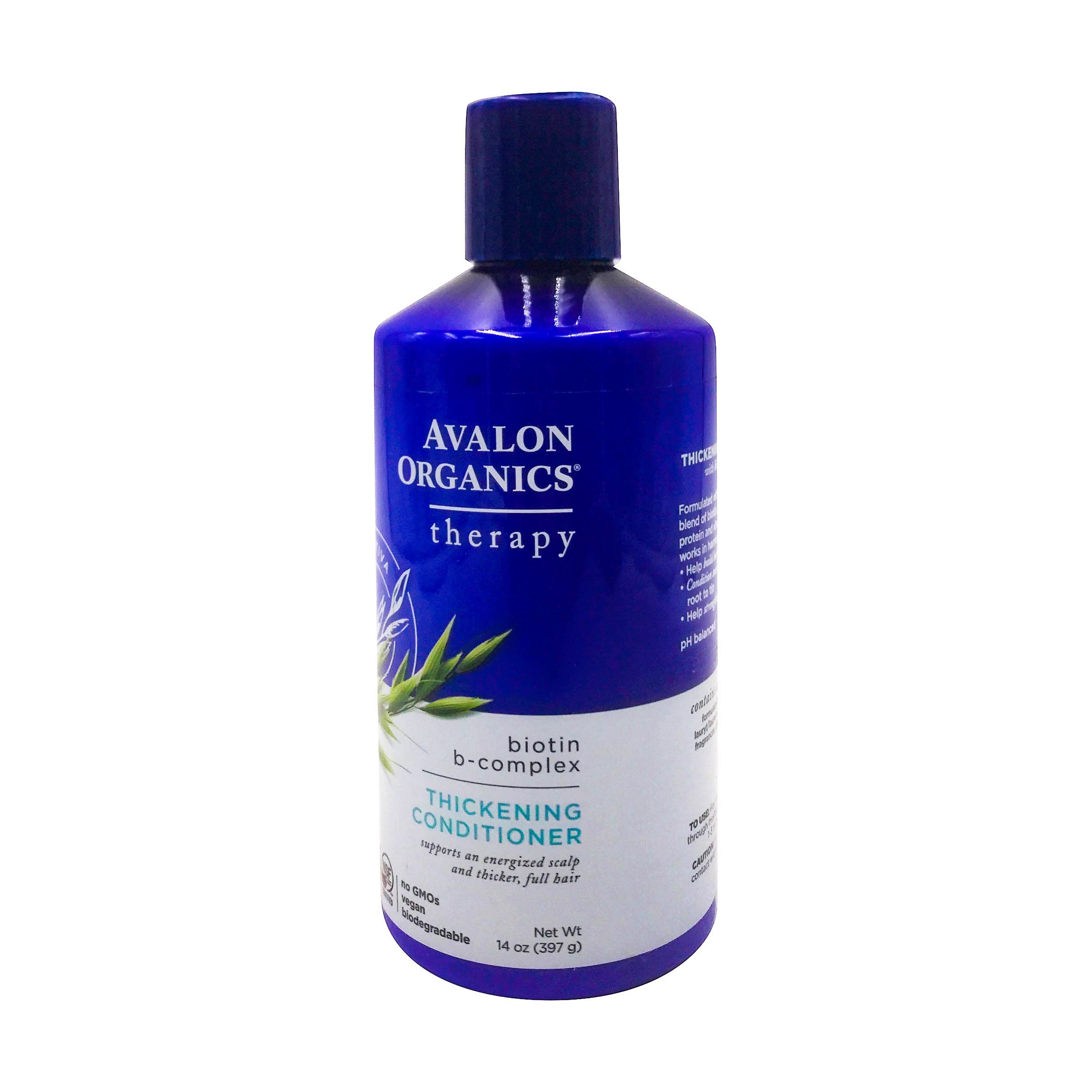 Avalon Organics Therapy Thickening Conditioner with biotin and B-complex for full, thick hair. Premium organic formula.