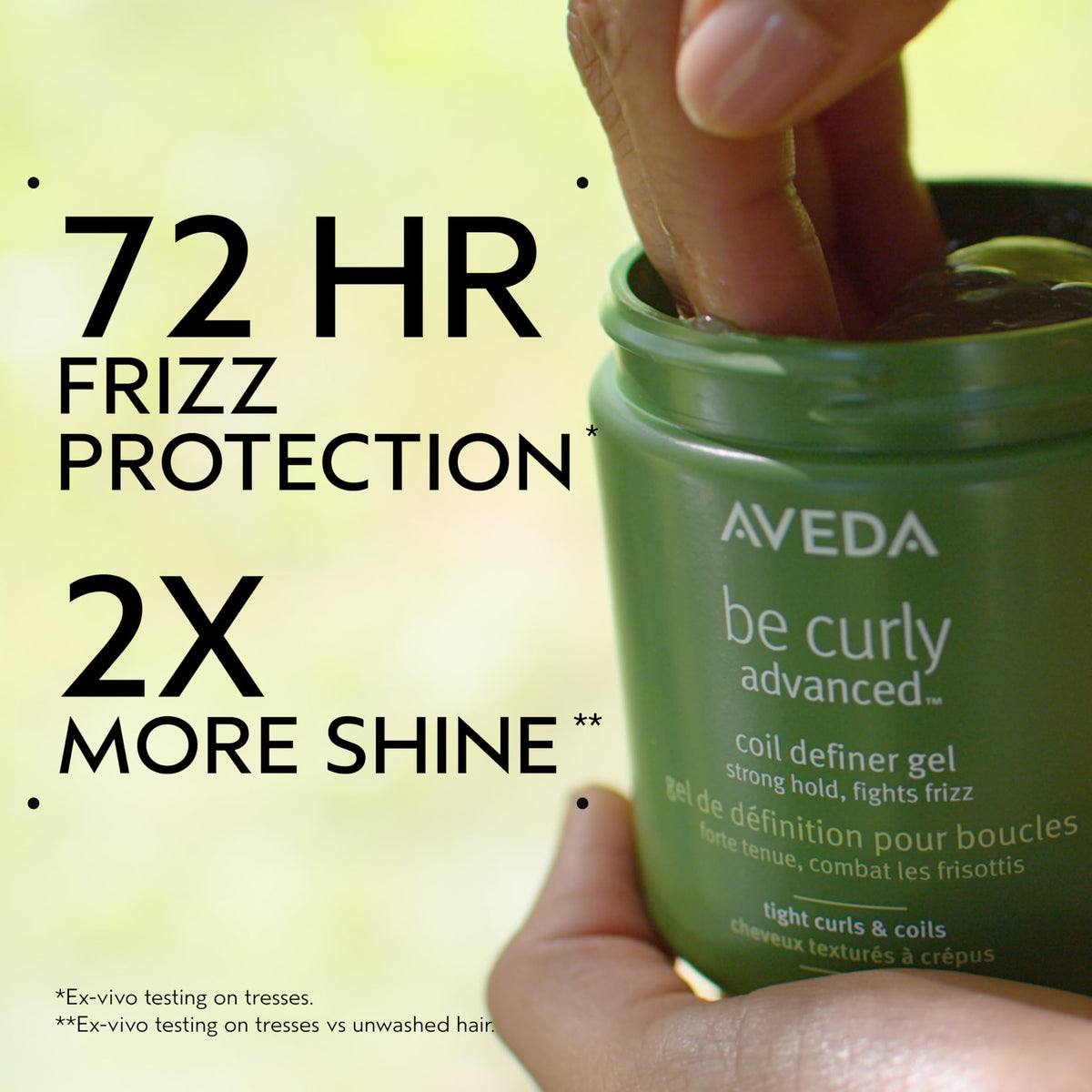 Aveda Be Curly Coil Definer Gel offers 72-hour frizz protection and 2x shine. 100% Authentic, available at Curat Cart in India.