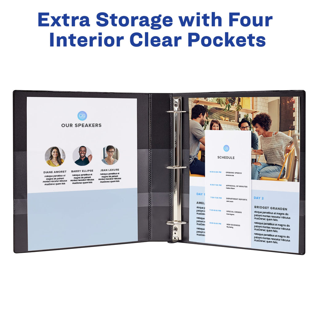 Discover the Avery Durable View Binder with extra storage and four interior clear pockets, exclusively at Curat Cart.