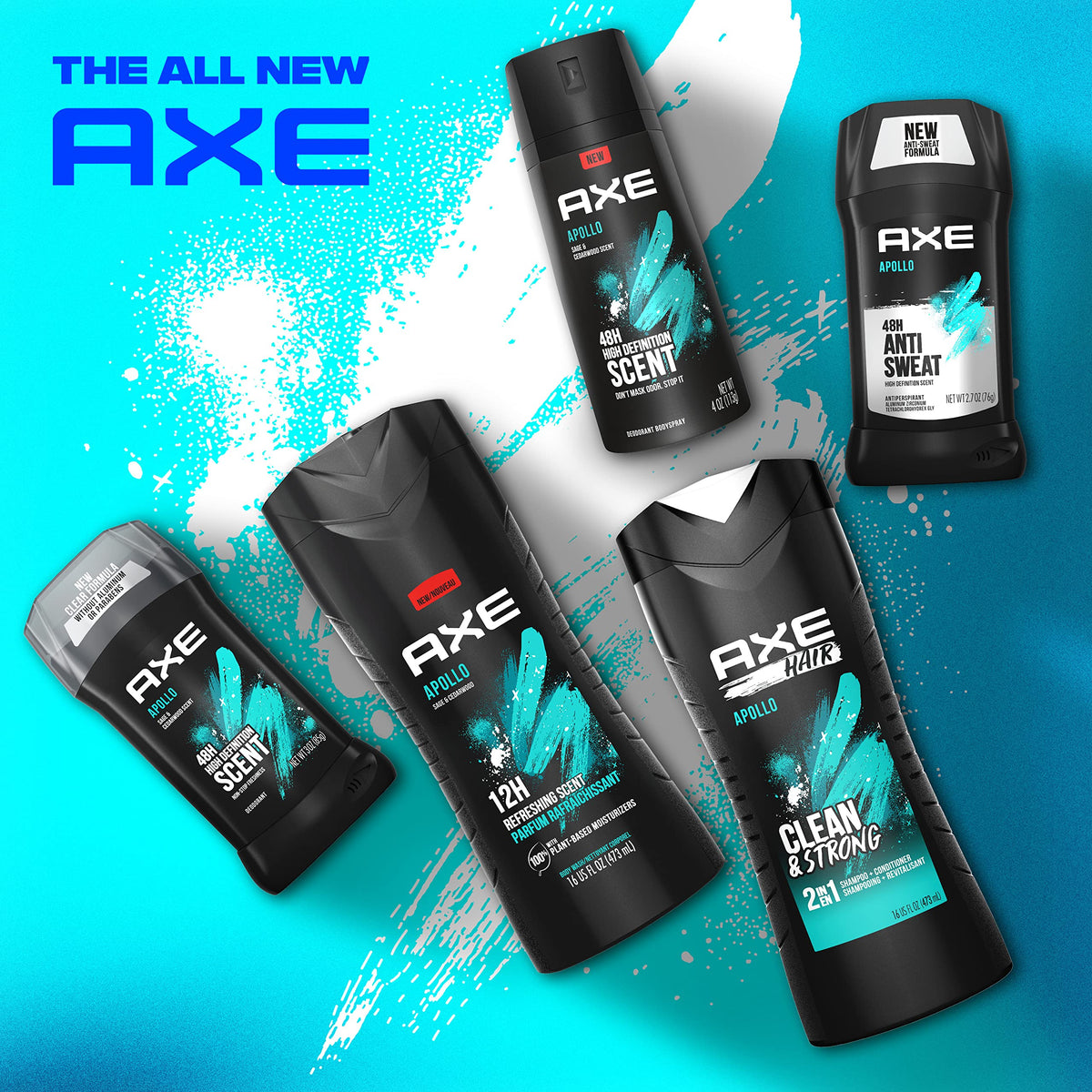 Explore the AXE Apollo range, featuring deodorants and body sprays, all verified by CuratCart for quality and freshness.