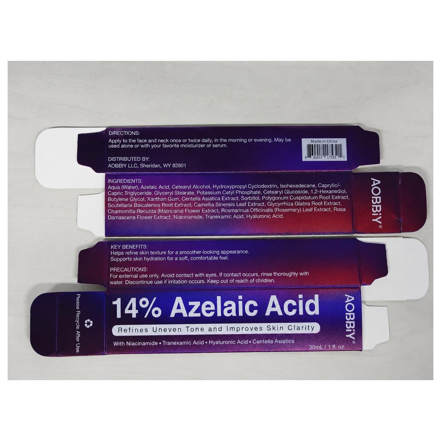 AOBBIY Azelaic Acid Cream for Face – Tone Refining Facial Cream for Skin Clarity & Smoother-Looking Skin, 1 oz | Tone Refining, Skin Clarity, Smoother-Looking Skin